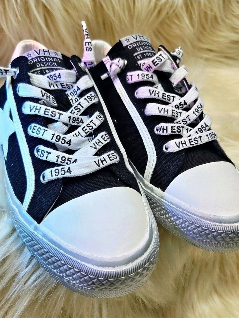 Vintage Havana Black & White Canvas Sneakers
